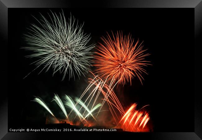 Edinburgh Festival Fireworks Framed Print by Angus McComiskey