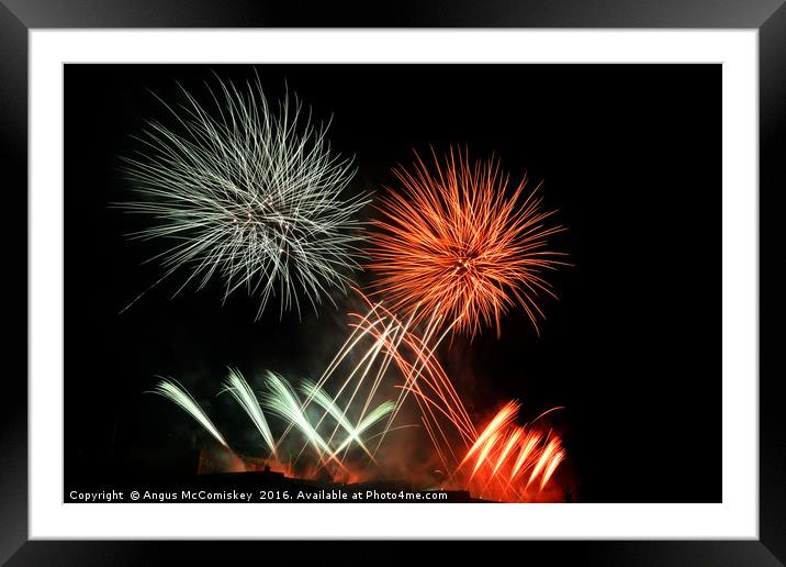Edinburgh Festival Fireworks Framed Mounted Print by Angus McComiskey