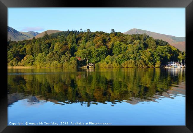 Boathouse on Derwent Water Framed Print by Angus McComiskey