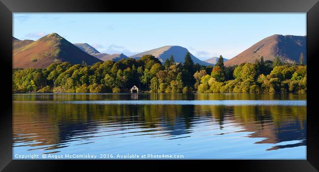 Derwentwater and Catbells panorama Framed Print by Angus McComiskey