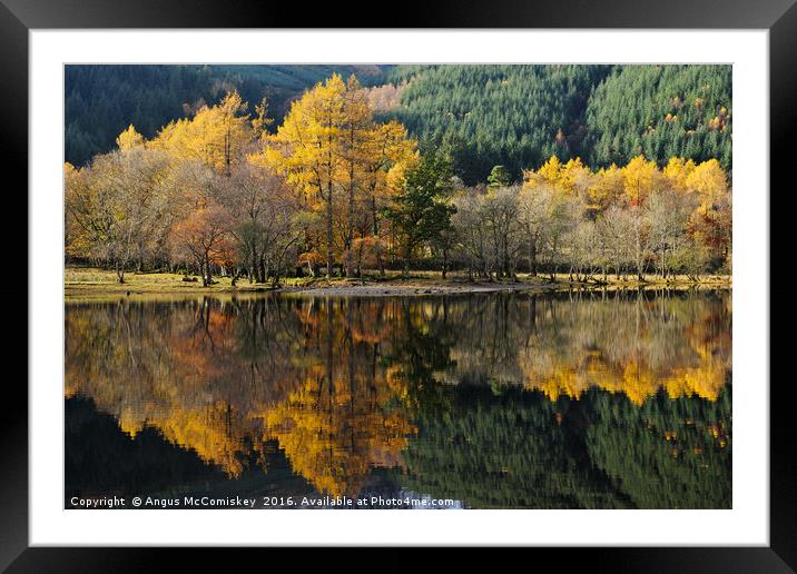 Loch Lubnaig autumn colours Framed Mounted Print by Angus McComiskey