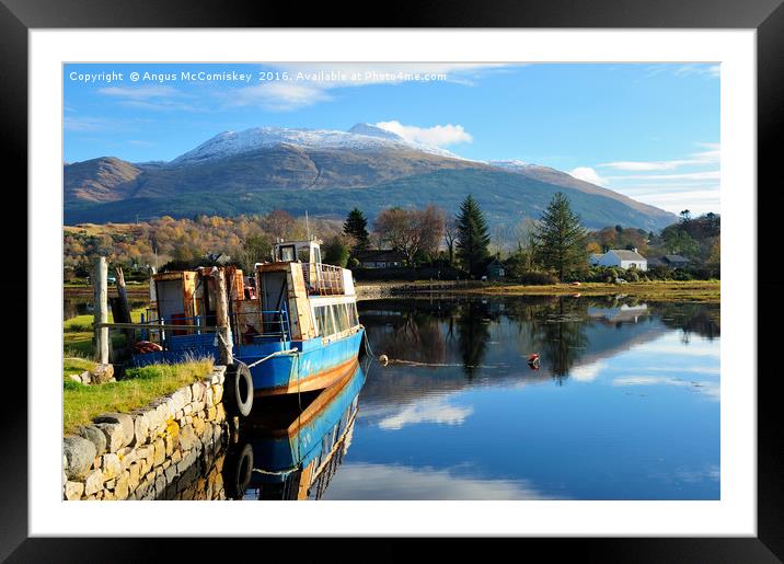 View from jetty on Loch Etive Framed Mounted Print by Angus McComiskey
