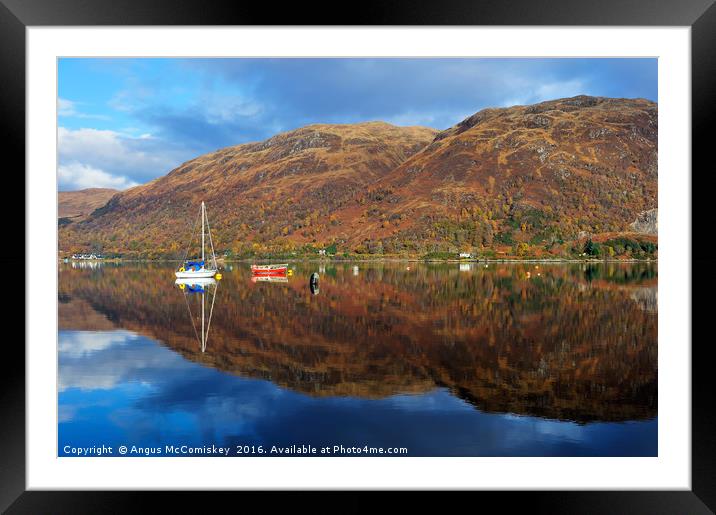 Winter reflections on Loch Etive Framed Mounted Print by Angus McComiskey