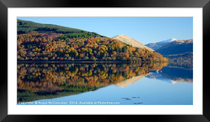 Autumn reflections on Loch Fyne Framed Mounted Print by Angus McComiskey