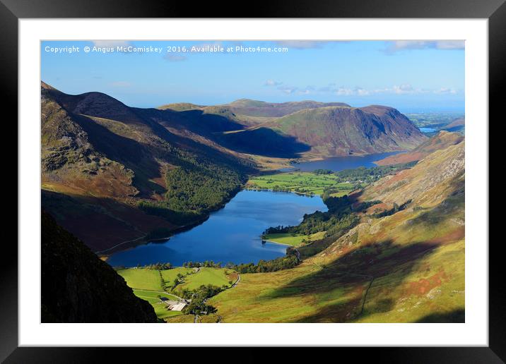 View over Buttermere and Crummock Water Framed Mounted Print by Angus McComiskey