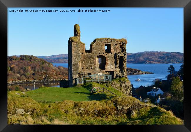 Ruins of Tarbert Castle in Argyll Framed Print by Angus McComiskey
