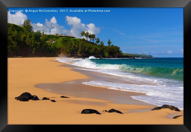 Secret Beach Hawaii Framed Print by Angus McComiskey