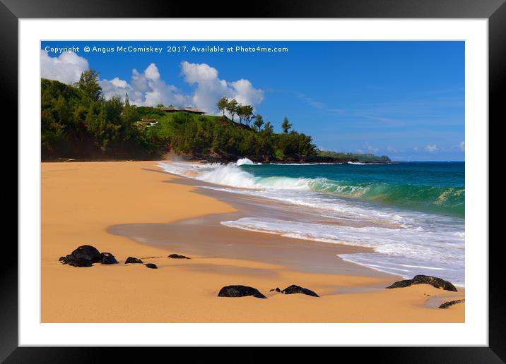 Secret Beach Hawaii Framed Mounted Print by Angus McComiskey