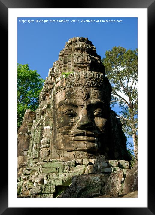 Victory Gate Angkor Thom complex Cambodia Framed Mounted Print by Angus McComiskey