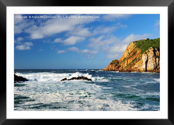 Crashing waves at The Heads at Knysna Framed Mounted Print by Angus McComiskey