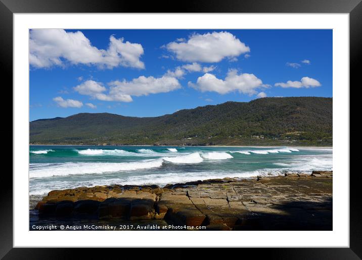 Tessellated pavements at Eaglehawk Neck, Tasmania Framed Mounted Print by Angus McComiskey