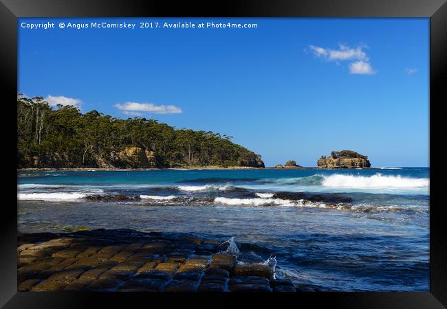 View across tessellated pavement to Clydes Island Framed Print by Angus McComiskey