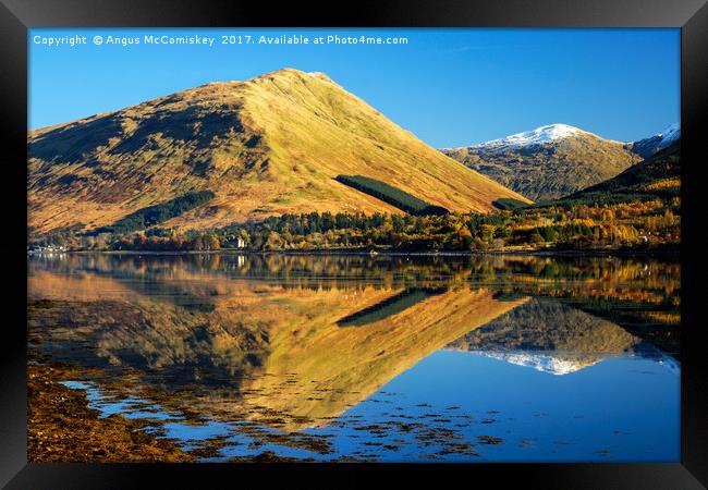 Autumn reflections on Loch Long Framed Print by Angus McComiskey
