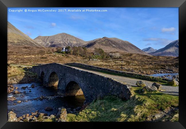 Sligachan Bridge and the Cuillins, Isle of Skye Framed Print by Angus McComiskey