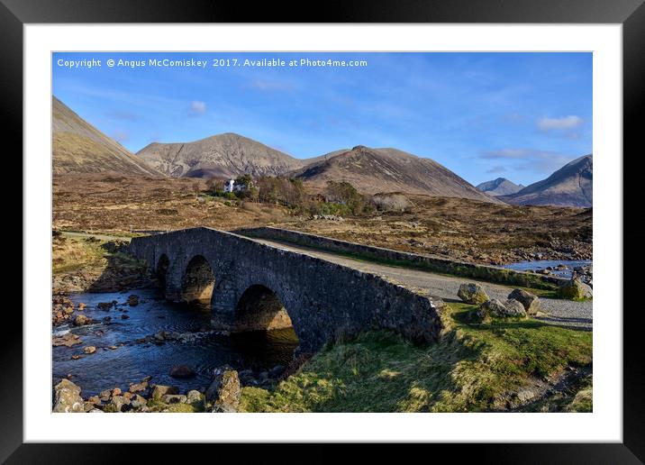 Sligachan Bridge and the Cuillins, Isle of Skye Framed Mounted Print by Angus McComiskey