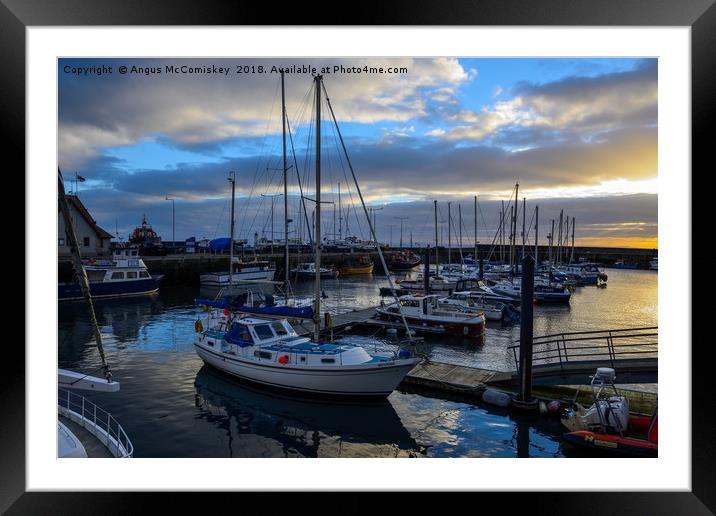 Sunset over Anstruther harbour Framed Mounted Print by Angus McComiskey