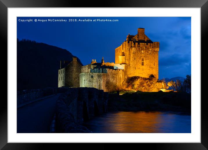 Twilight over Eilean Donan Castle Framed Mounted Print by Angus McComiskey