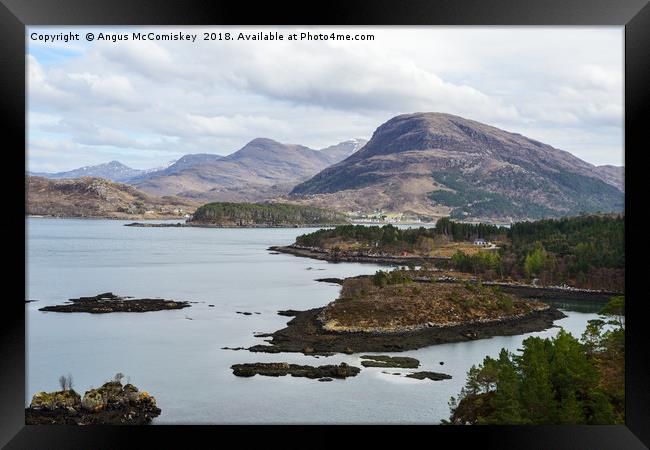View across Loch Shieldaig to Torridon Mountains Framed Print by Angus McComiskey