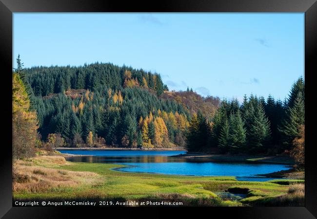Autumn colours, Loch Drunkie, Trossachs Framed Print by Angus McComiskey