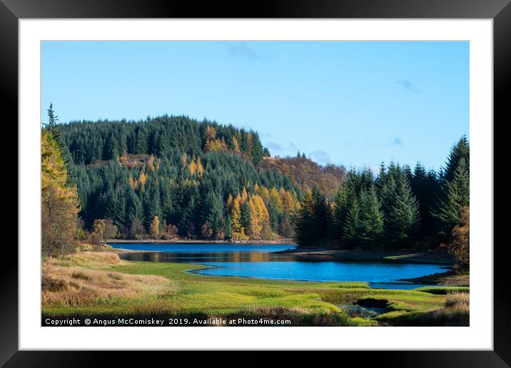 Autumn colours, Loch Drunkie, Trossachs Framed Mounted Print by Angus McComiskey