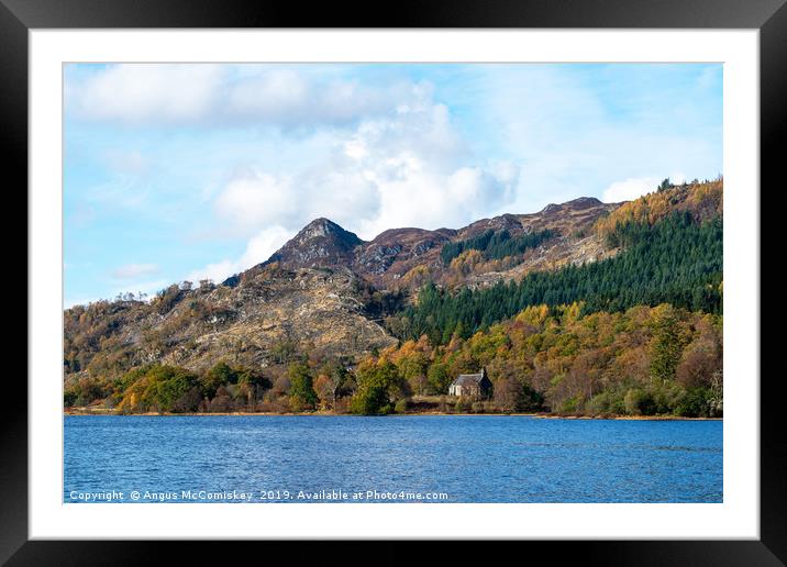 Trossachs Church and Ben A’an on Loch Achray Framed Mounted Print by Angus McComiskey