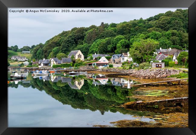 Tayvallich village reflections Framed Print by Angus McComiskey