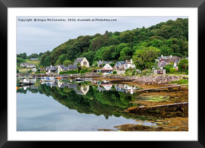 Tayvallich village reflections Framed Mounted Print by Angus McComiskey