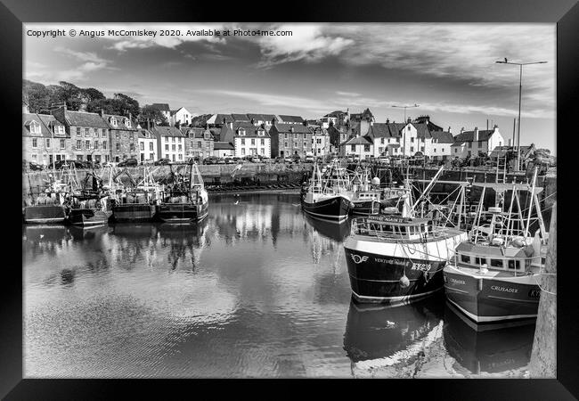 Pittenweem Harbour mono Framed Print by Angus McComiskey