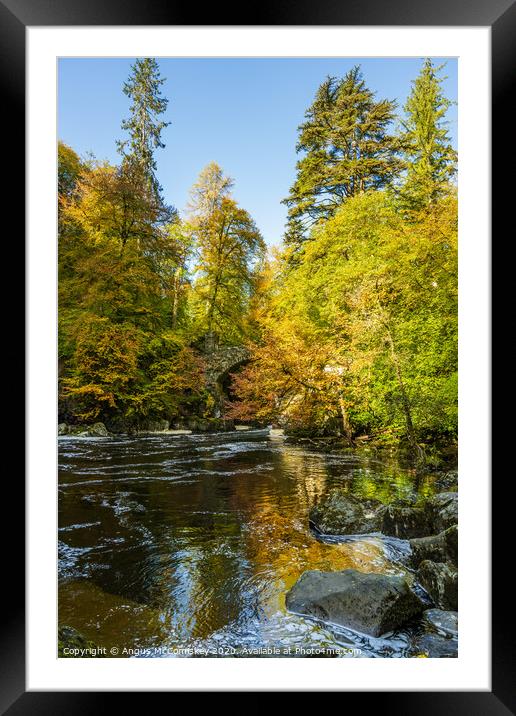 River Braan autumn colours Framed Mounted Print by Angus McComiskey