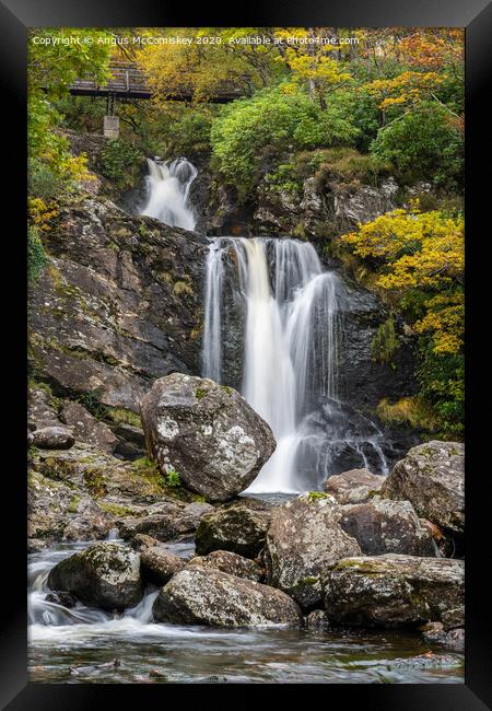 Inversnaid Falls autumn colours Framed Print by Angus McComiskey