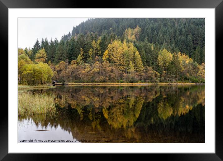 Loch Chon in autumn Framed Mounted Print by Angus McComiskey
