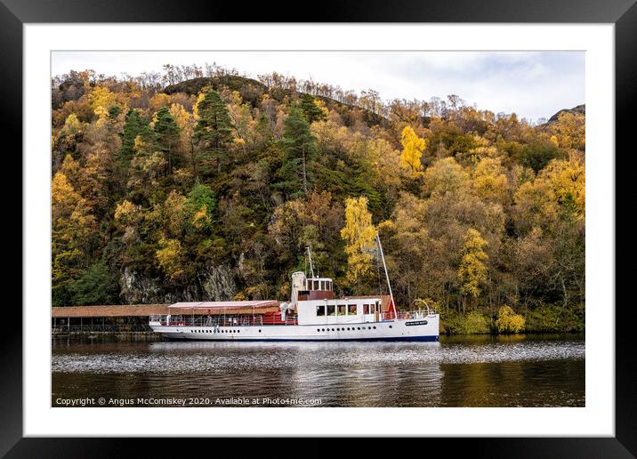 Steamship Sir Walter Scott at Trossachs Pier Framed Mounted Print by Angus McComiskey