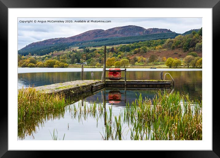 Landing stage on Lake of Menteith Framed Mounted Print by Angus McComiskey