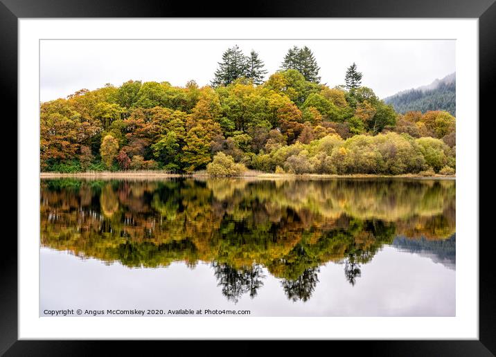 Colourful reflections on Loch Chon Framed Mounted Print by Angus McComiskey