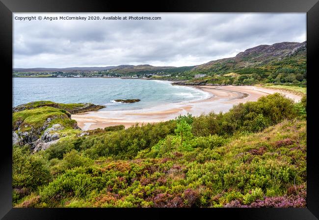 View of Gairloch Beach looking north Framed Print by Angus McComiskey
