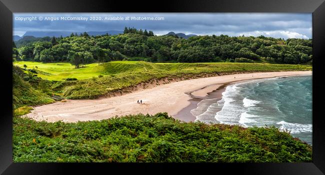 Panoramic view of Gairloch Beach looking south Framed Print by Angus McComiskey