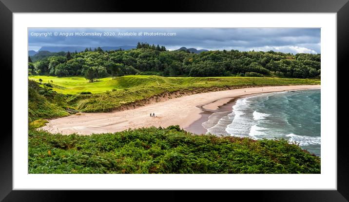 Panoramic view of Gairloch Beach looking south Framed Mounted Print by Angus McComiskey