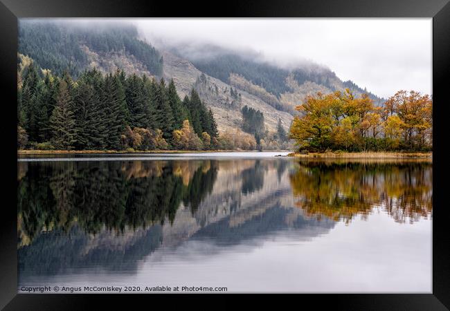 Loch Chon reflections Framed Print by Angus McComiskey