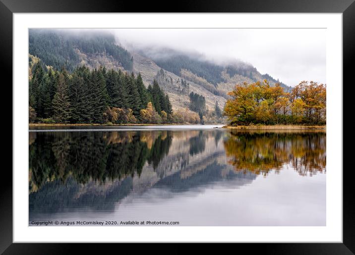 Loch Chon reflections Framed Mounted Print by Angus McComiskey