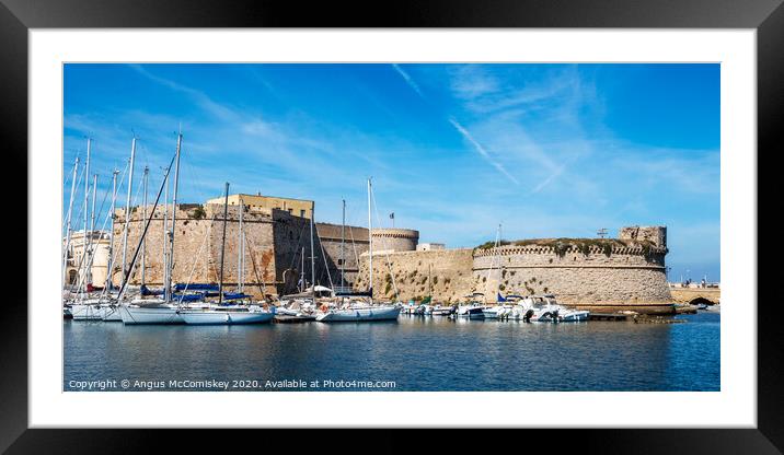Gallipoli Castle in Puglia, Southern Italy Framed Mounted Print by Angus McComiskey