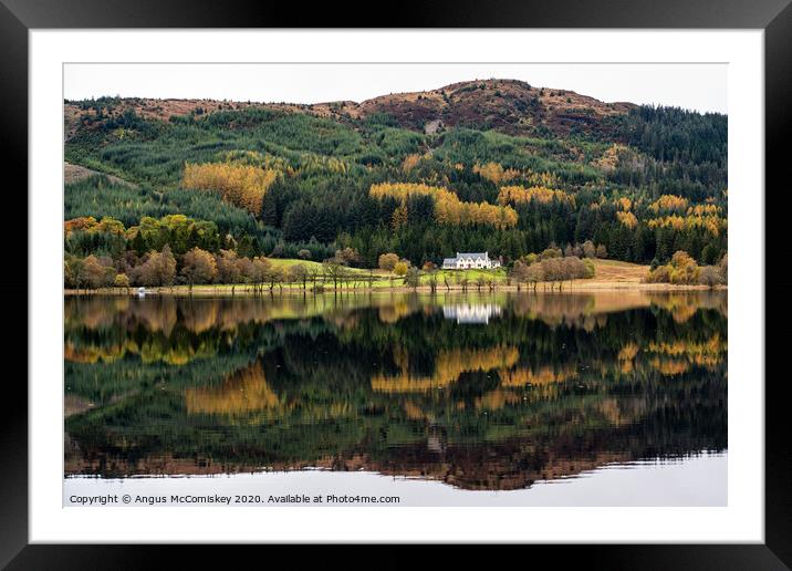 Loch Chon calm reflections Framed Mounted Print by Angus McComiskey