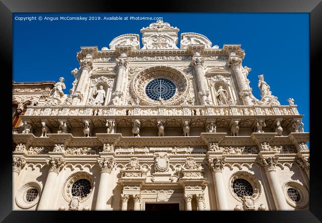 Baroque façade of Basilica di Santa Croce in Lecce Framed Print by Angus McComiskey