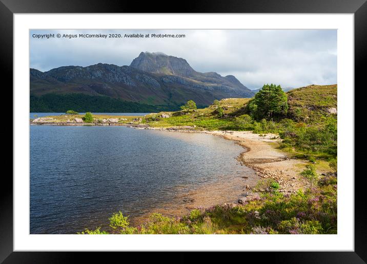Loch Maree beach and Slioch Framed Mounted Print by Angus McComiskey