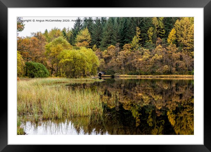 Loch Chon boathouse Framed Mounted Print by Angus McComiskey