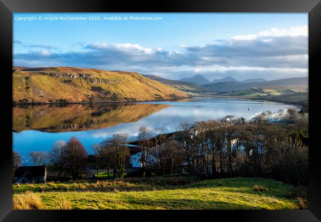 Loch Harport reflections, Isle of Skye Framed Print by Angus McComiskey