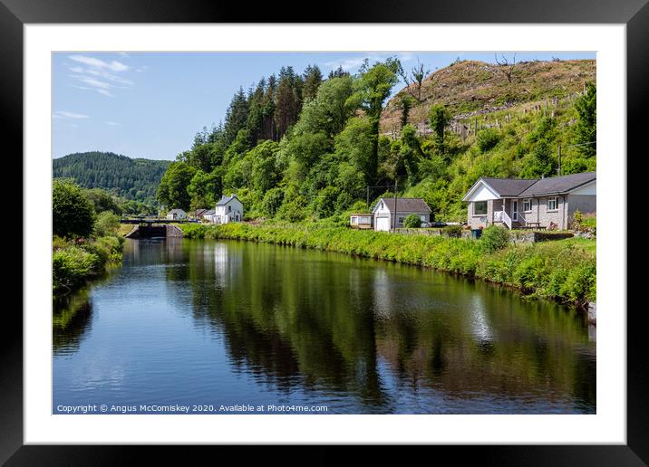 Cairnbaan Village on the Crinan Canal in Scotland Framed Mounted Print by Angus McComiskey