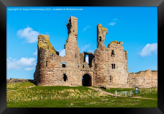 Gatehouse at Dunstanburgh Castle Northumberland Framed Print by Angus McComiskey