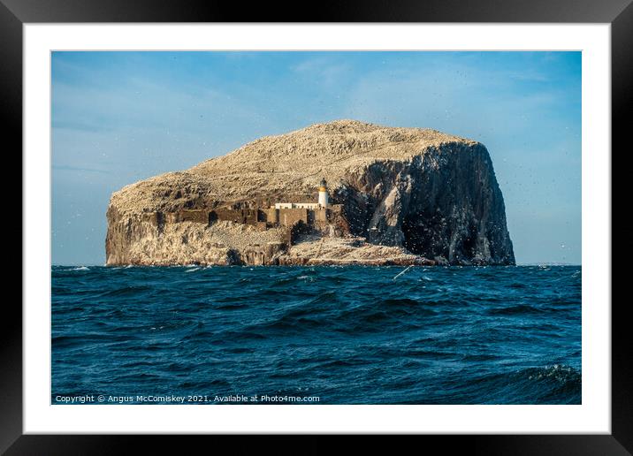 Approaching the Bass Rock Framed Mounted Print by Angus McComiskey