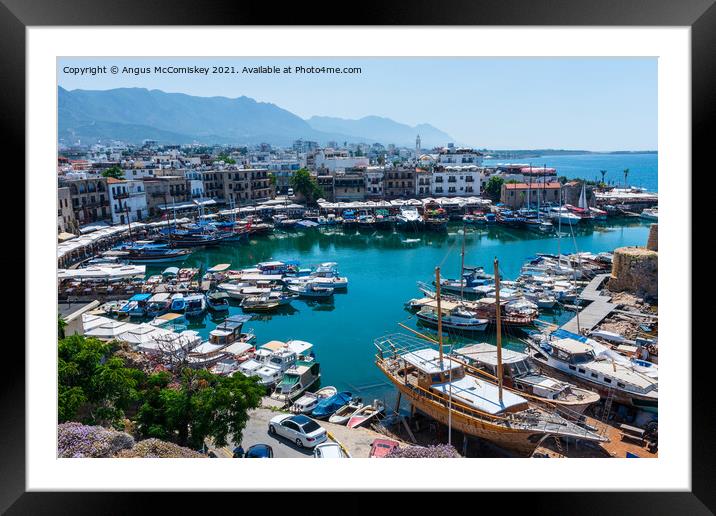 Kyrenia harbour, Northern Cyprus Framed Mounted Print by Angus McComiskey