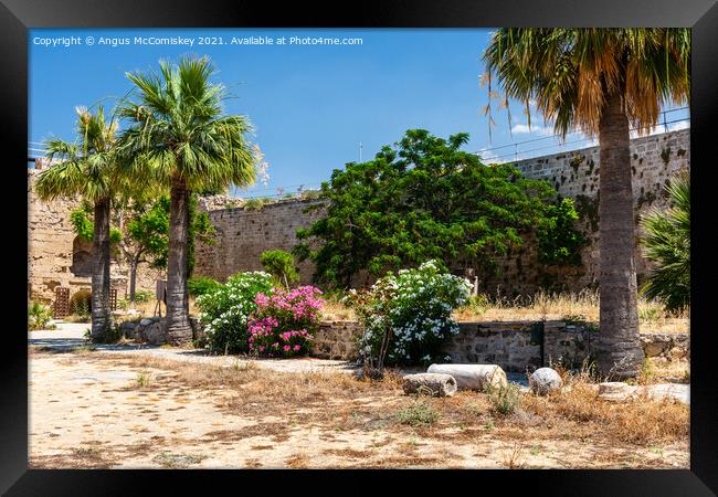 Courtyard of Kyrenia Castle, Northern Cyprus Framed Print by Angus McComiskey